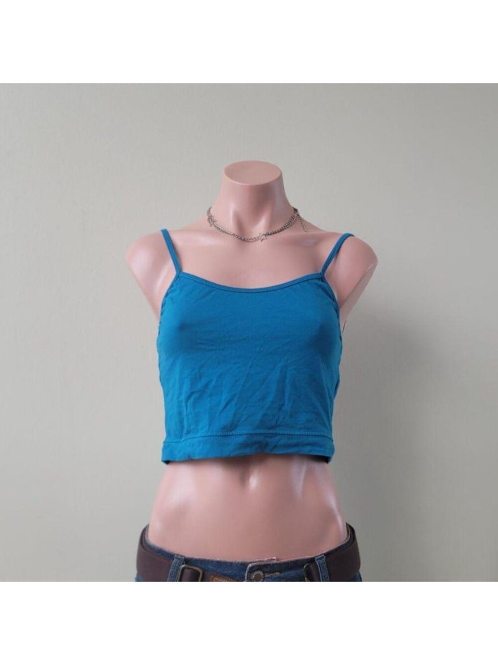 Teal Blue-Green High Stretch Everyday Summer Tank Top (L)